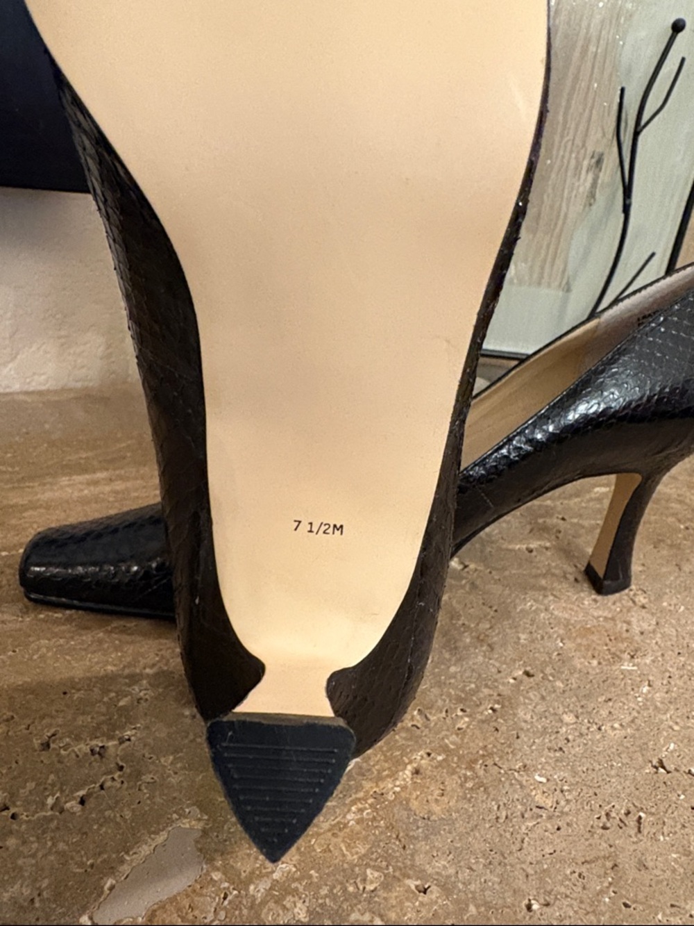Karen Scott Black Faux-Snakeskin Pointed Square-Toe Pumps - Picture 5 of 5